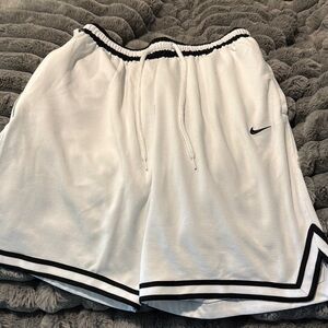 Nike White Mesh Shorts with Black Trim